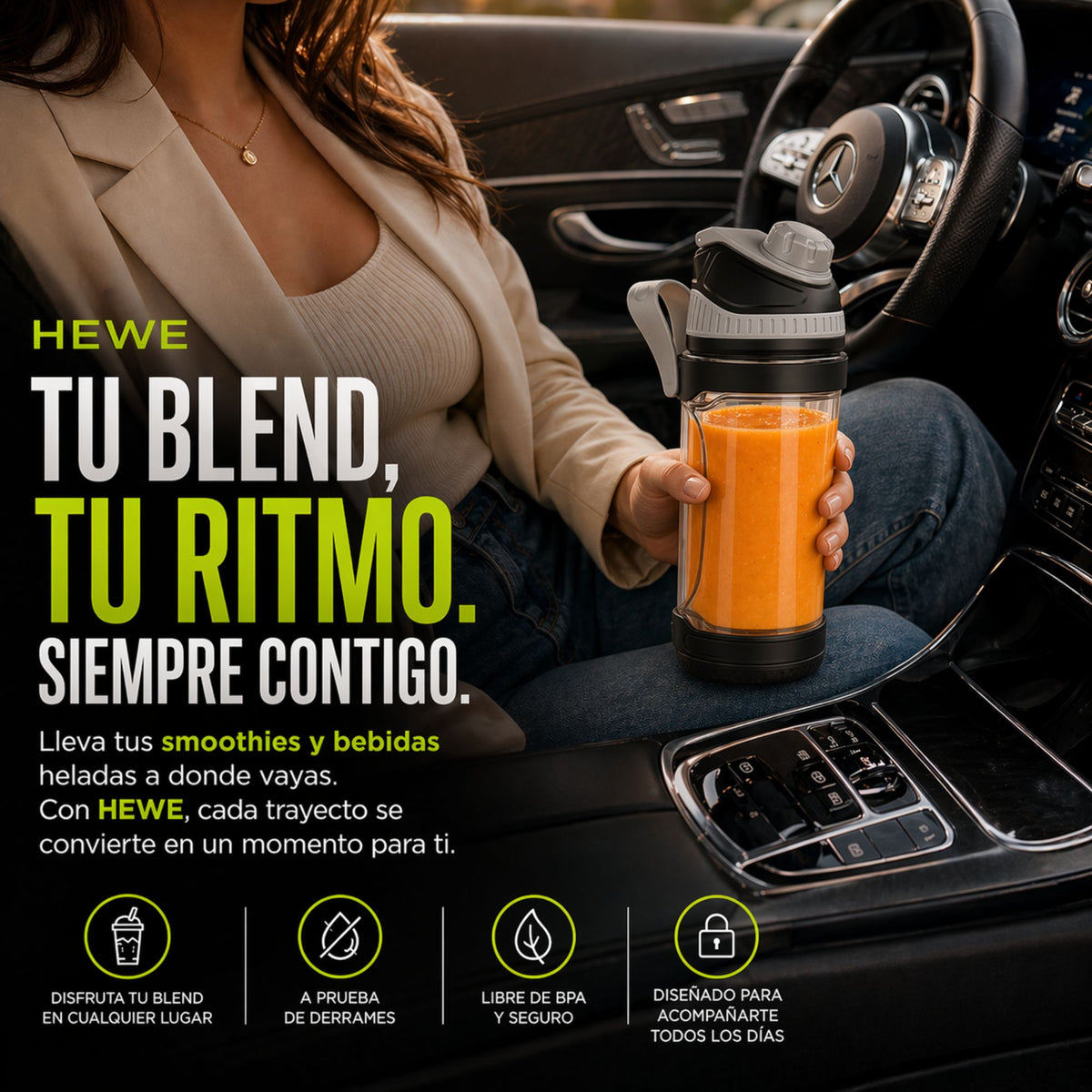 HEWE BLEND GO - Licuadora personal portátil