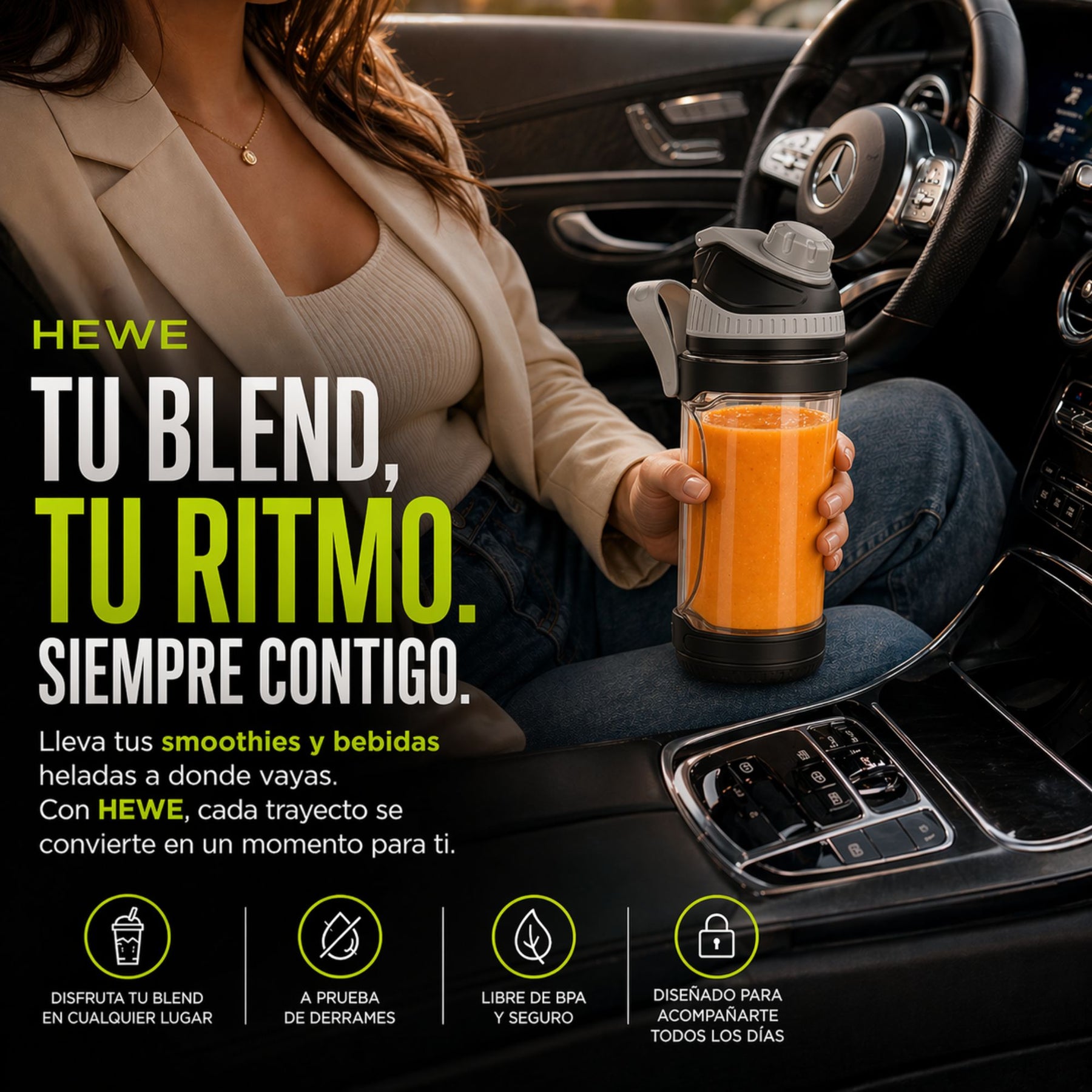 HEWE BLEND GO - Licuadora personal portátil