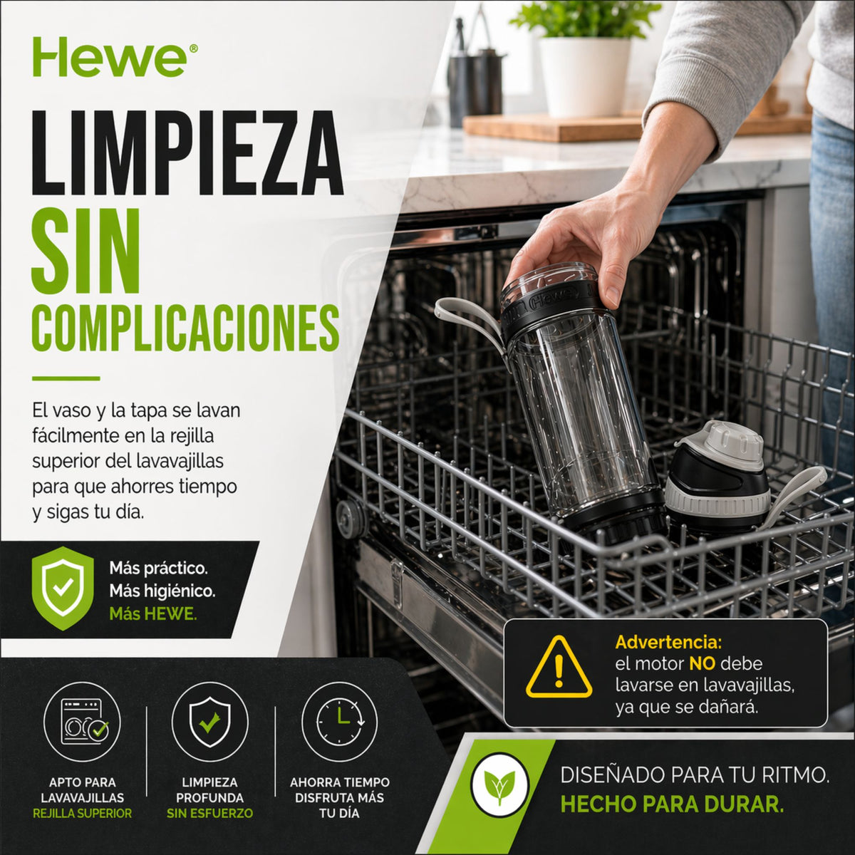 HEWE BLEND GO - Licuadora personal portátil