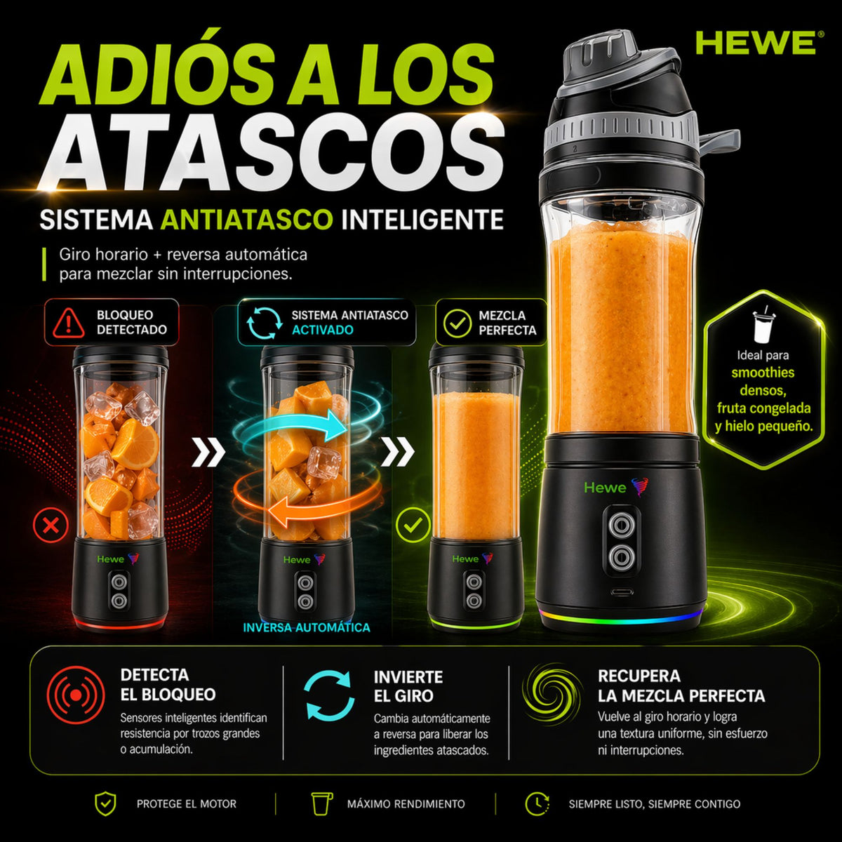 HEWE BLEND GO - Licuadora personal portátil