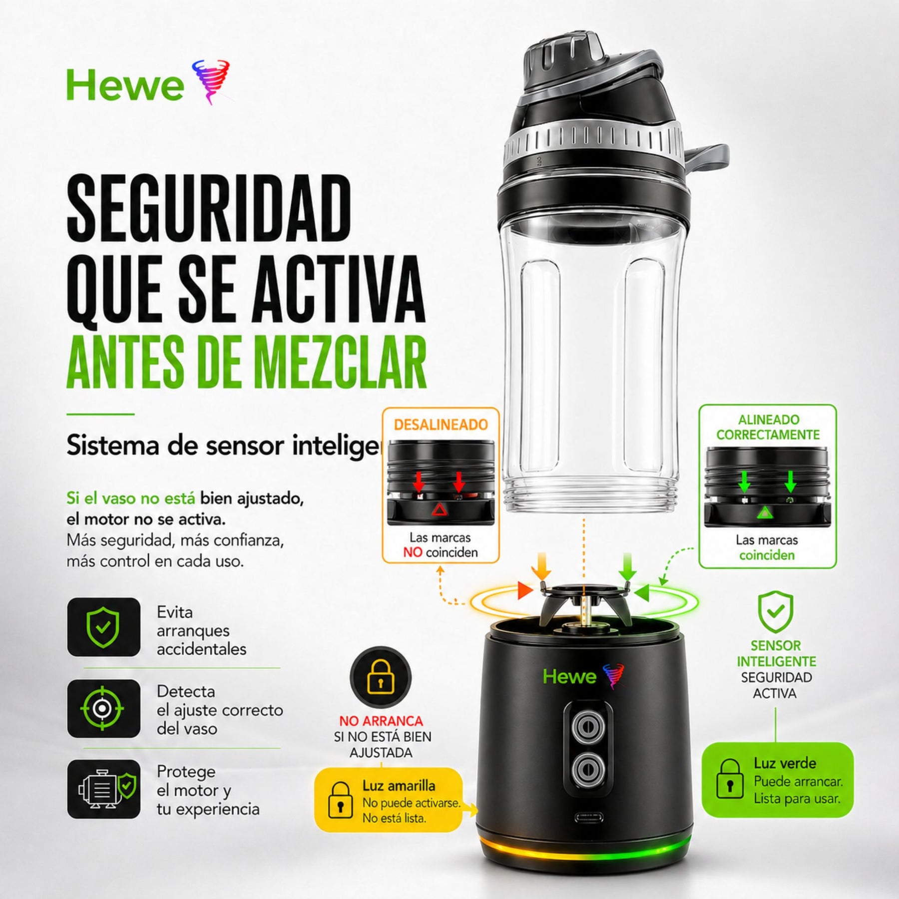 HEWE BLEND GO - Licuadora personal portátil