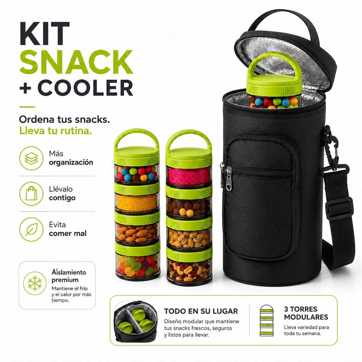 KIT de tres BLEND SNACK más un BOLSO COOLER