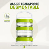 Muestra el sistema de asa desmontable de los frascos con la conección TWIST n´LOCK