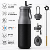 Botella joki 500, calidad premium, Acero inox, libre condensacion, libre bpa, caliente 24, frio 48, a prueba de fugas, aislamiento al vacío, doble pared
