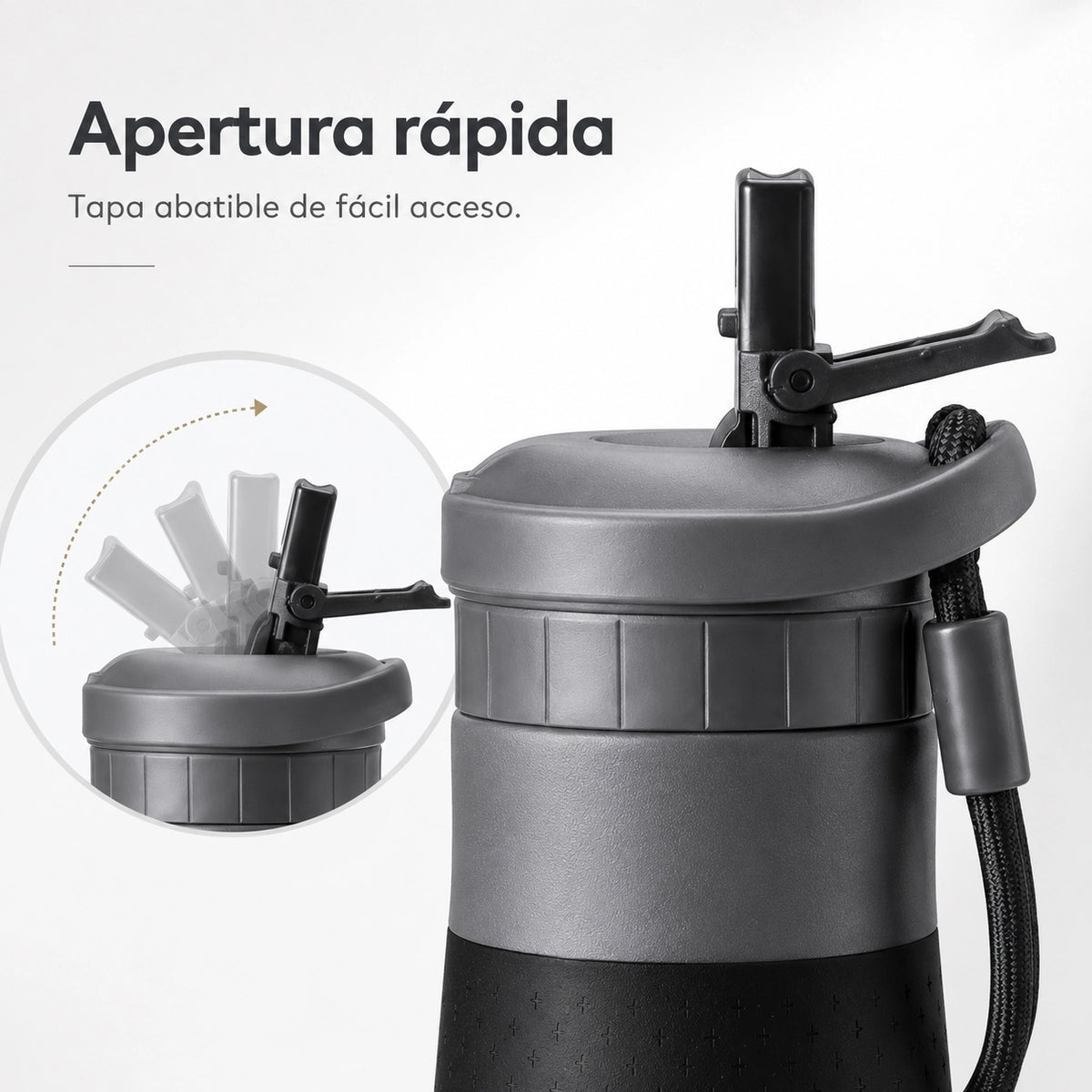 Botella joki 500, calidad premium, apertura rápida, tapa abatible de fácil acceso