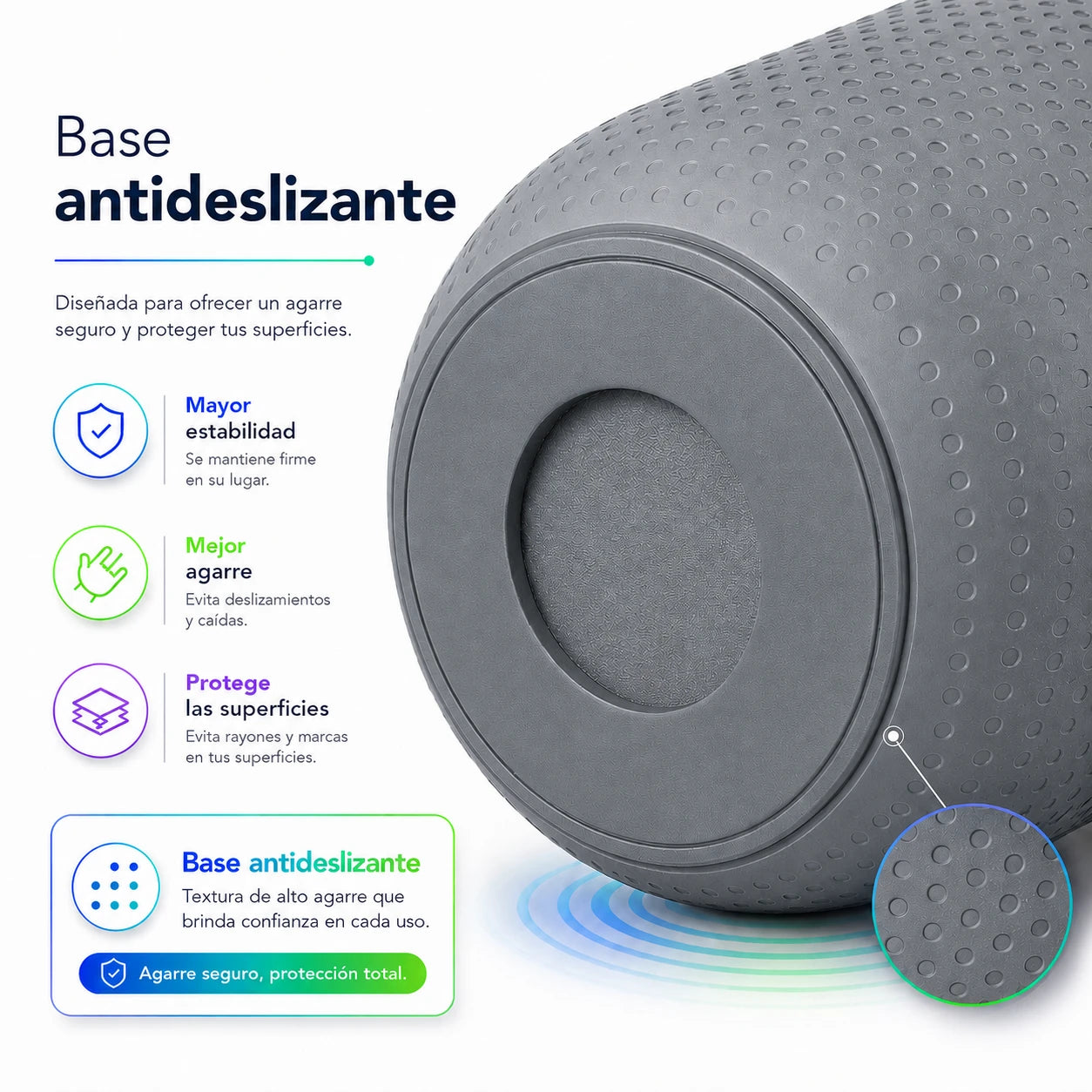 Botella joki 500, calidad premium, base antideslizante, mayor estabilidad, mejor agarre, protege las superficies, botella gris