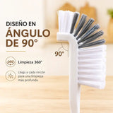 Cepillo deepclean mostrando el diseño del ángulo en 90° y la facilidad de limpieza en 306 grados en cada rincón