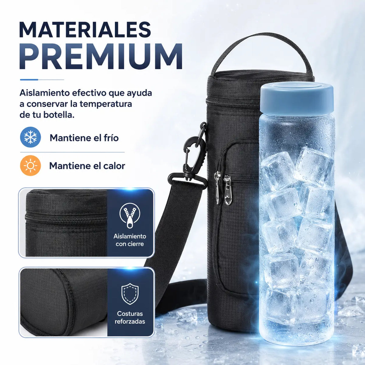 Muestra la capacidad premium del bolso de mantener el frío y el calor por su aislamiento