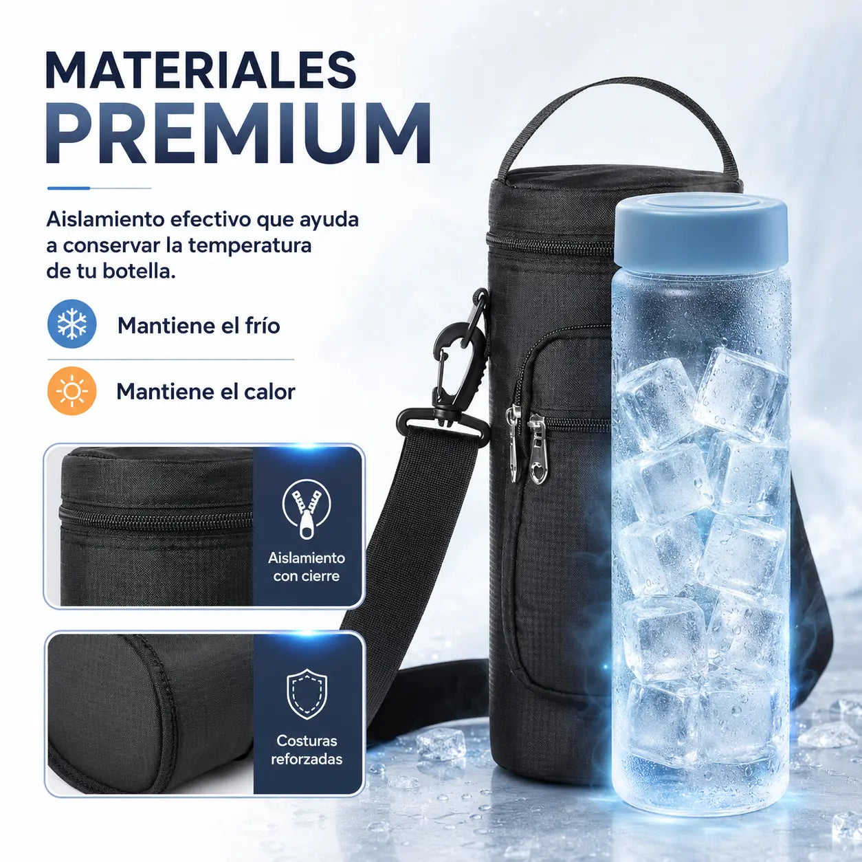 Muestra la capacidad premium del bolso de mantener el frío y el calor por su aislamiento